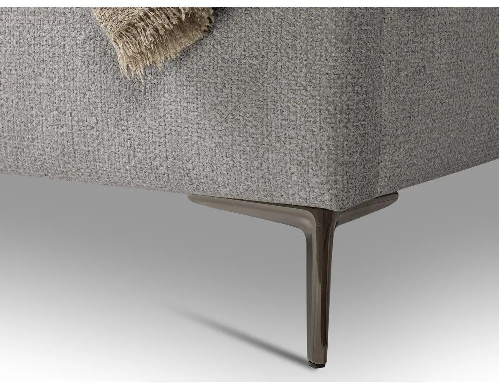 Jasnoszare tapicerowane łóżko dwuosobowe ze stelażem 160x200 cm Makana – Makamii