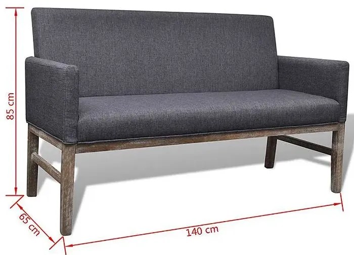 Ciemnoszara elegancka ławka tapicerowana - Hikko