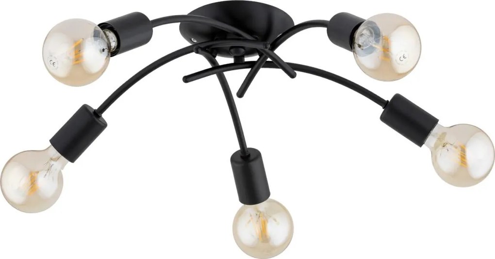 Przysufitowy żyrandol TORIZO 5xE27/15W/230V czarny