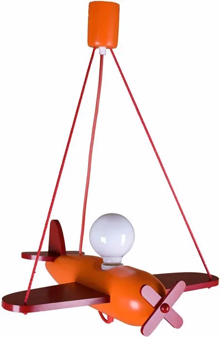 Czerwona lampa wisząca samolot do pokoju dziecka - S201 Z2-M20