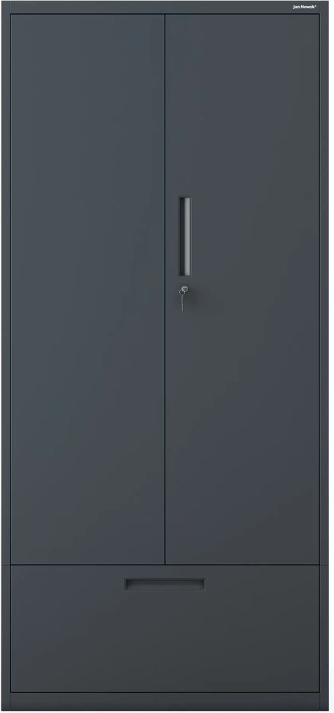 Szafa modułowa metalowa wielofunkcyjna z szufladą wysoką antracytowa MEGAN 1950 x 900 x 400 mm