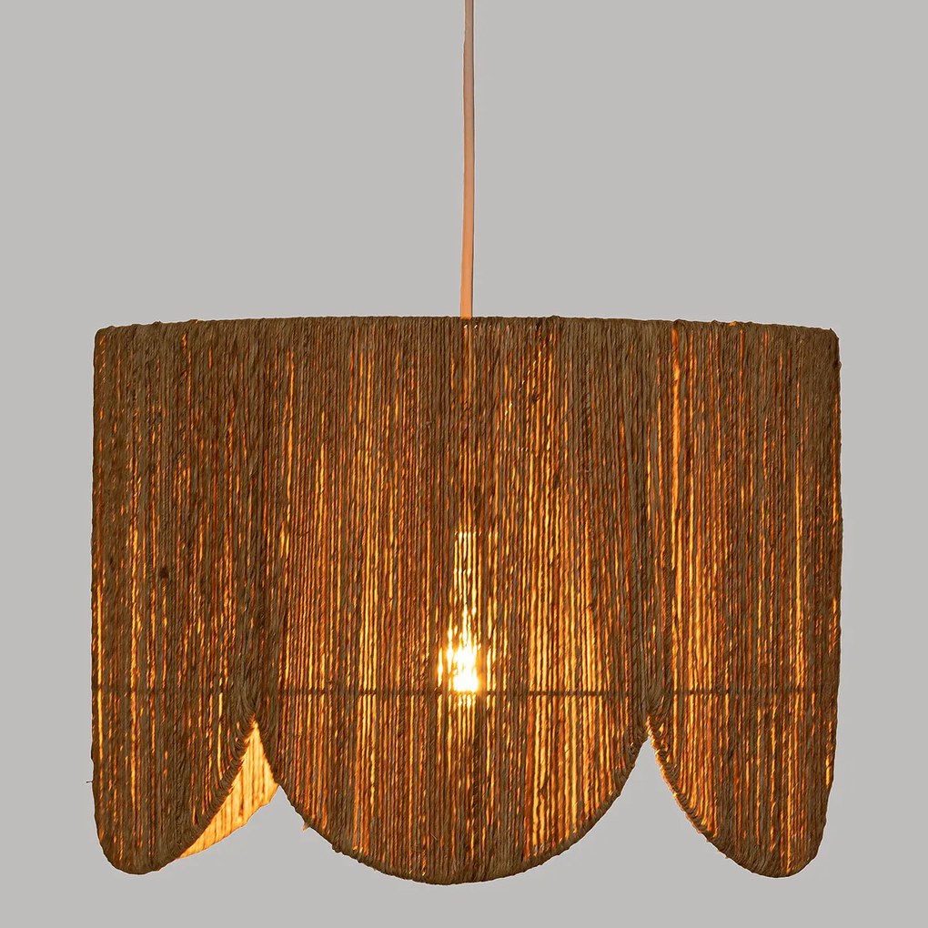 Lampa wisząca nad stół JANICE, pleciony klosz z juty, Ø 38 cm