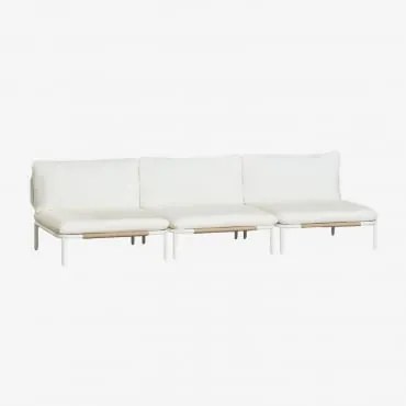 3-częściowa Modułowa Sofa Ogrodowa Ze Stali Roubly Beige Migdałowa - Sklum