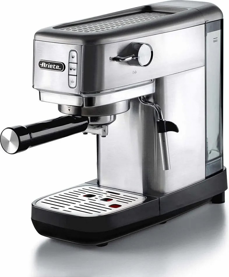 Ekspres do kawy Ariete 1380/10 ze stali nierdzewnej 1300W 15 bar z spieniaczem do cappuccino i automatycznym wyłącznikiem