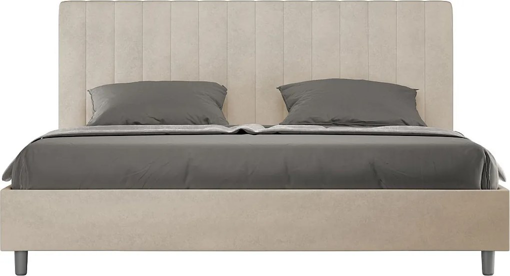 Łóżko bez stelaża tapicerowane 180x190 microfibra piaskowy Agueda