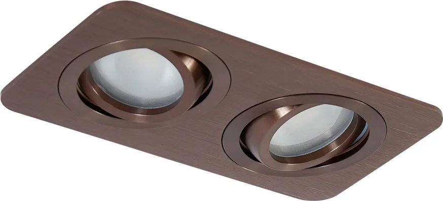 Okrągły reflektor wpuszczany Ciemny Brąz GU10 50mm Obrotowy i Uchylny IP44 2-punktowy - Alberto
