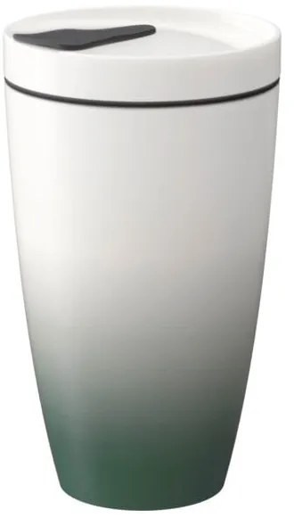 Zielono-biały porcelanowy kubek podróżny Villeroy &amp; Boch Like To Go, 350 ml