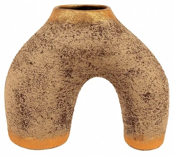Wazon ceramiczny YL626 Arkina, beżowy/złoty
