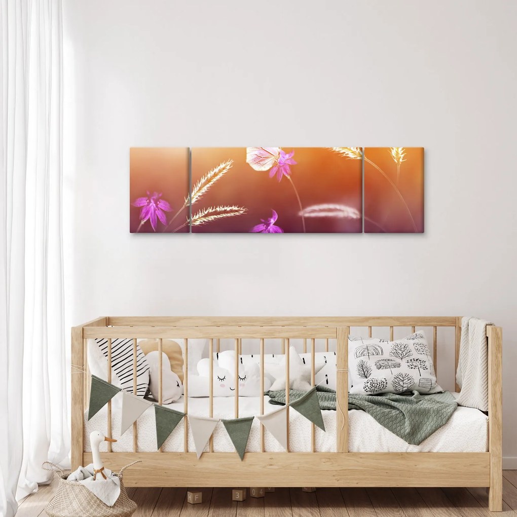 Obraz - Różowy motyl (170x50 cm)
