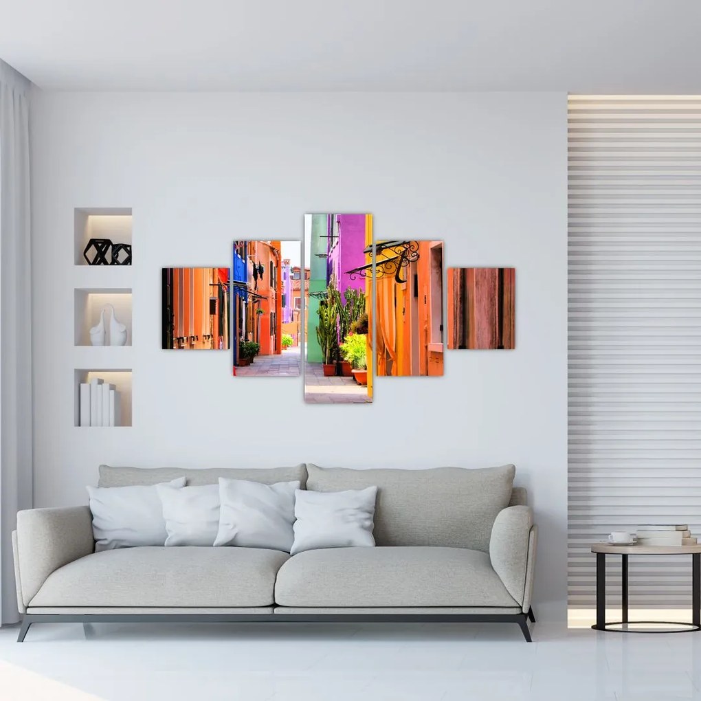 Obraz kolorowej włoskiej ulicy (125x70 cm)