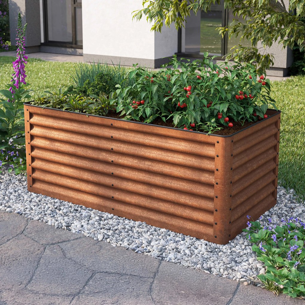 PRIMEYARD 150 x 75 x 60 cm Grządka podwyższona, stal corten, Optyka rdzy - (GFPV00967)