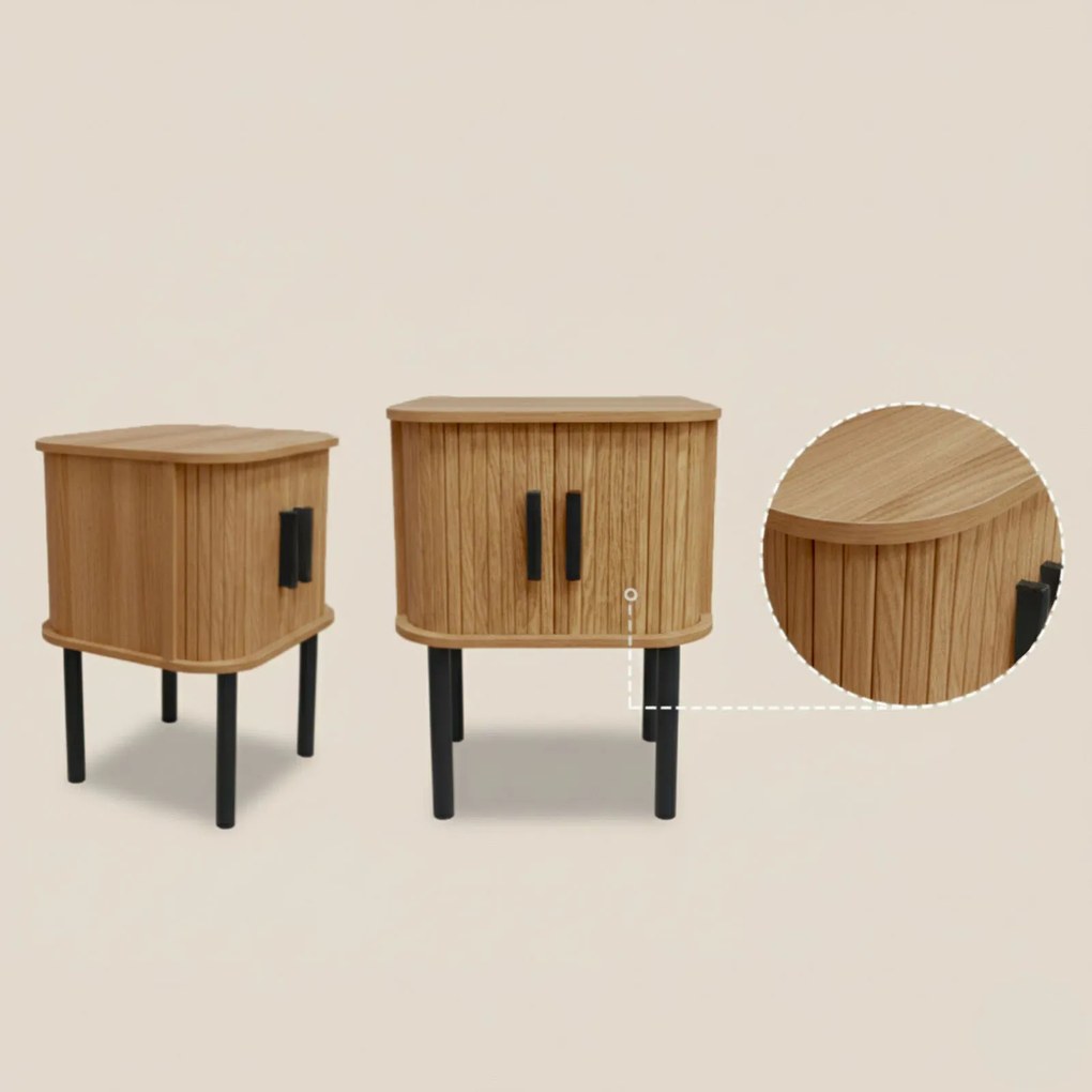 Szafka nocna ryflowana SCAVA, 40 x 40 x 53 cm