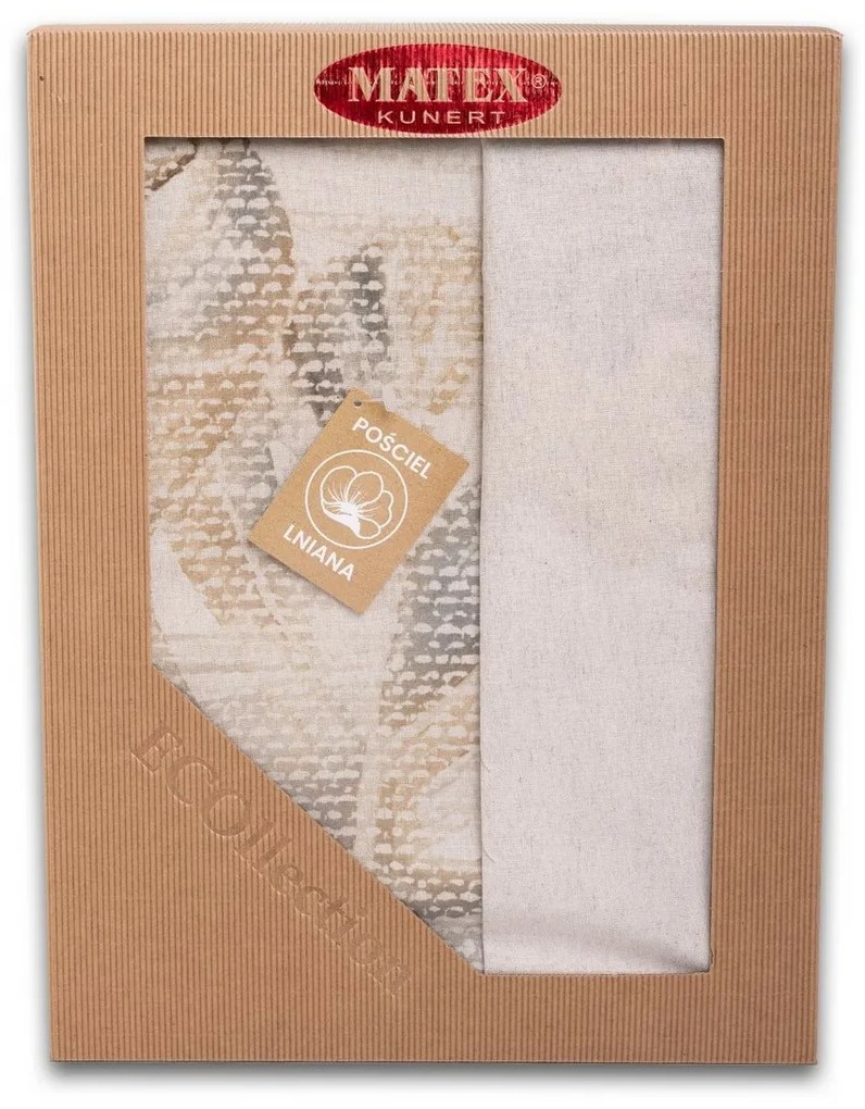 Pościel z mieszanki bawełny i lnu Monstera, 220 x 200 cm, 2x 70 x 80 cm