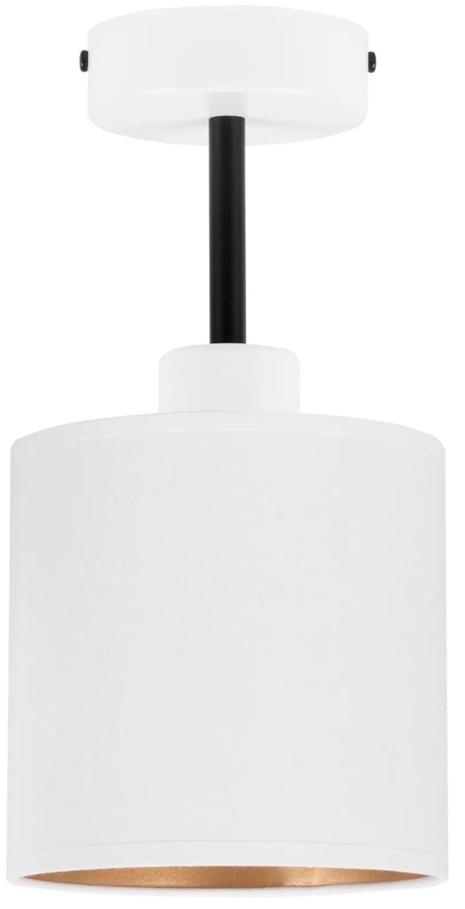 Lampa sufitowa biała jednopunktowy spot z białym abażurem C-1010WE-WE