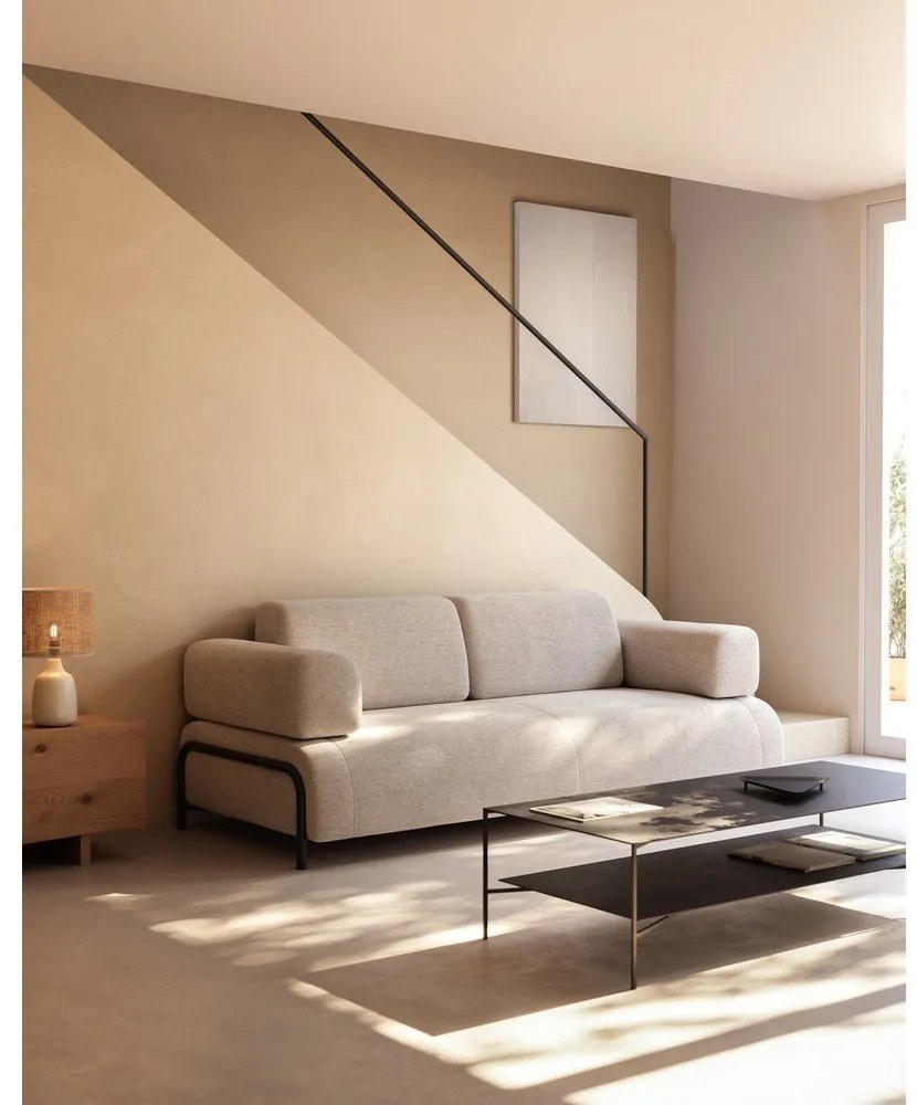 Czarny stalowy stolik 60x140 cm Azisi – Kave Home
