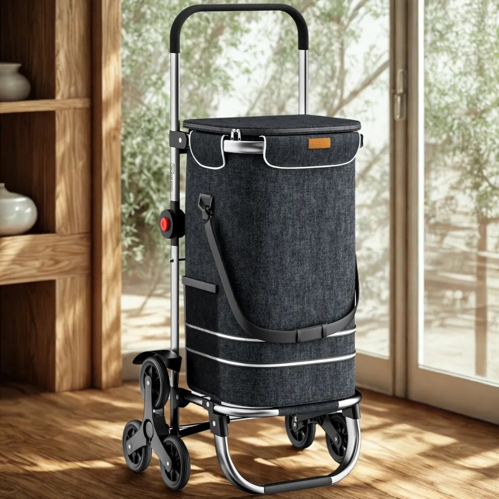 Jurhan Torba na zakupy na kółkach do schodów COMFORT, 50l, czarna