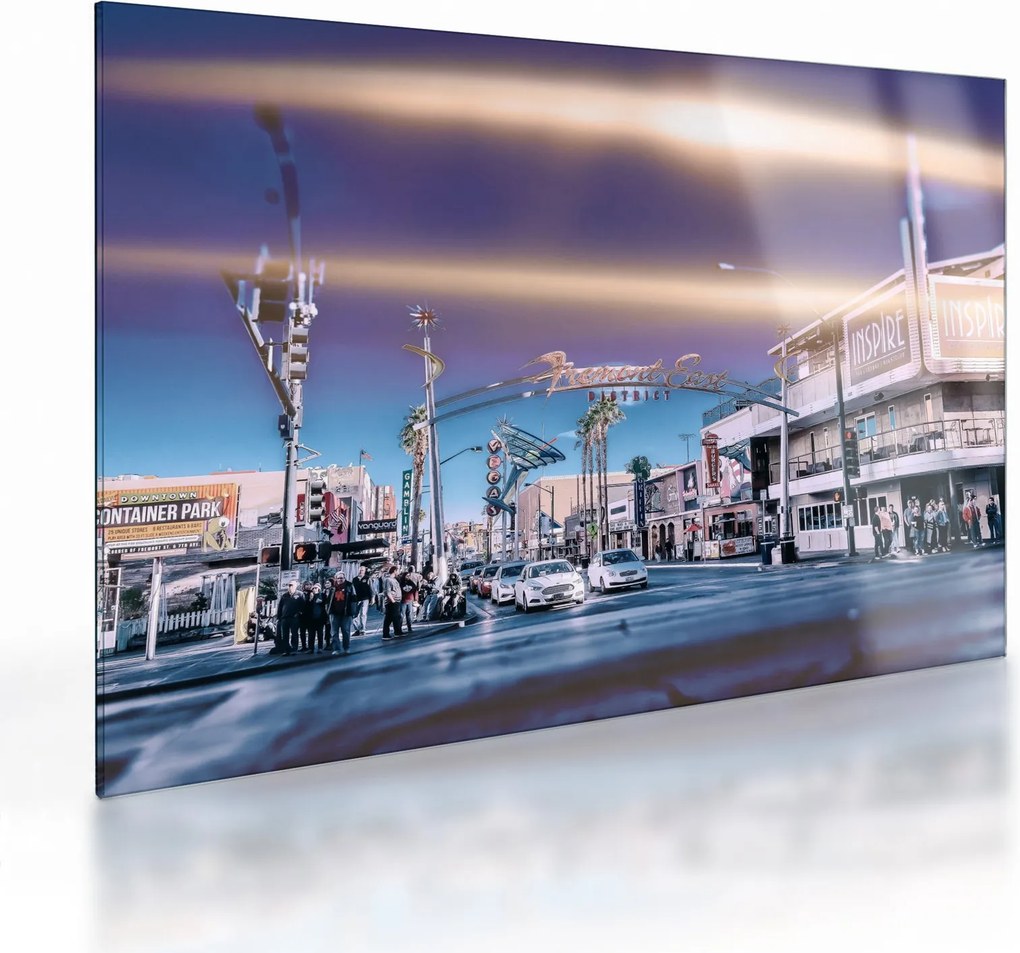Obraz na szkle - ulica w Las Vegas (70x50 cm)