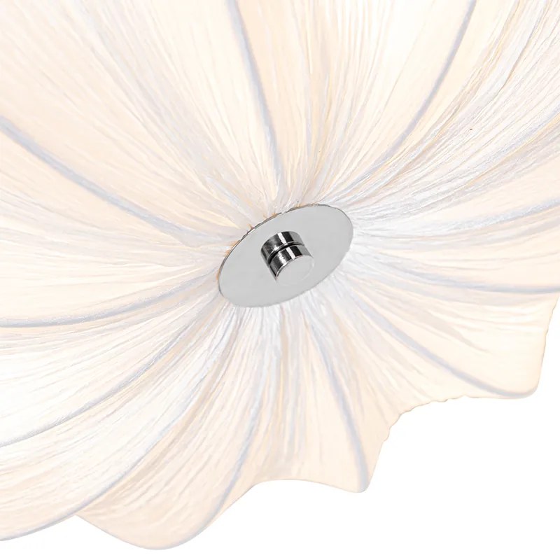 Designerska lampa sufitowa biała jedwab 52 cm 3-światła - Plu