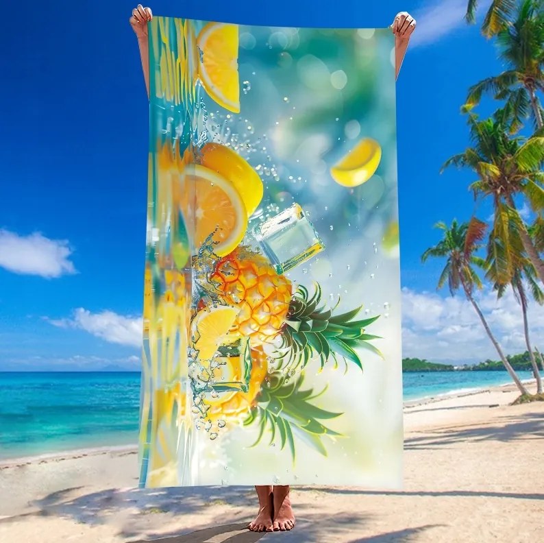 Ręcznik plażowy LEMONADE 100x180 cm kolorowy, 100% mikrofibra