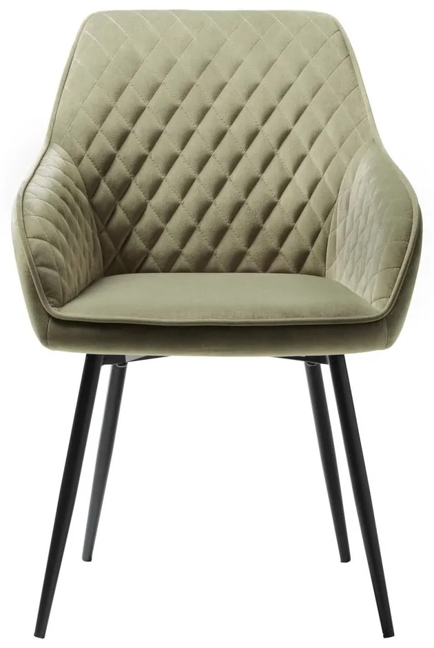 Aksamitne krzesło w kolorze khaki Milton – Unique Furniture