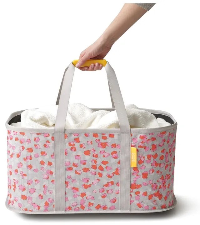 Czerwono-szary tekstylny składany kosz na pranie 35 l Hold-All – Joseph Joseph