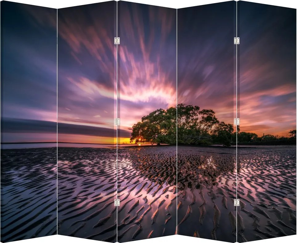 Parawan - Plaża o zachodzie Słońca (210x170 cm)
