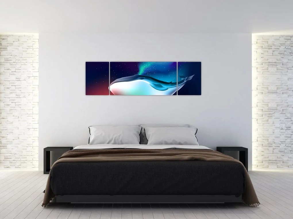 Obraz - Wieloryb w kosmosie (170x50 cm)