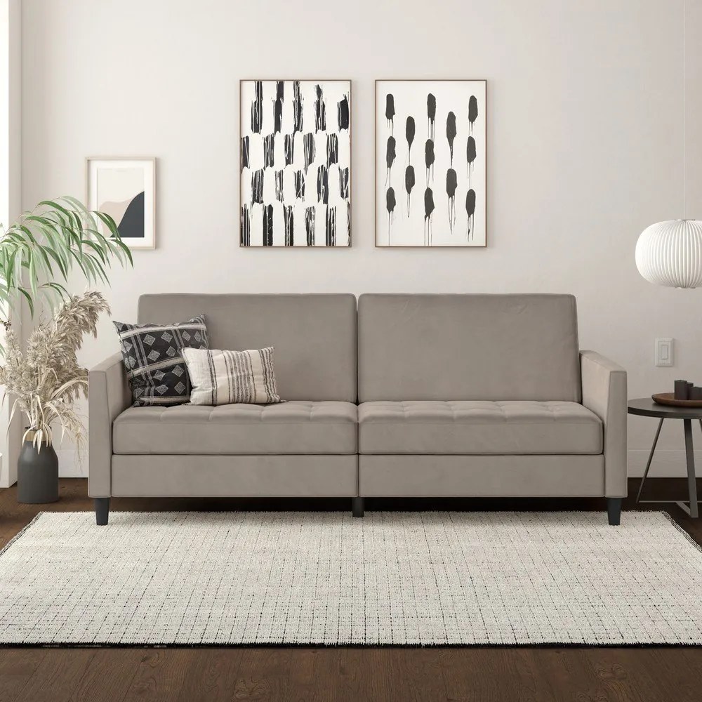 Beżowa aksamitna sofa 207 cm Presley – Støraa