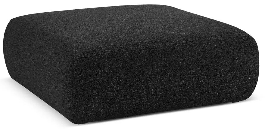 Czarny puf z materiału bouclé Molino – Micadoni Home