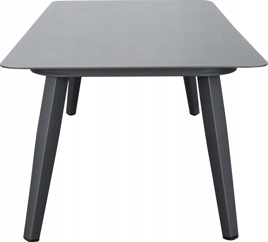 Stolik ogrodowy aluminiowy antracyt 120x60x43 cm lekki wytrzymały tarasowy