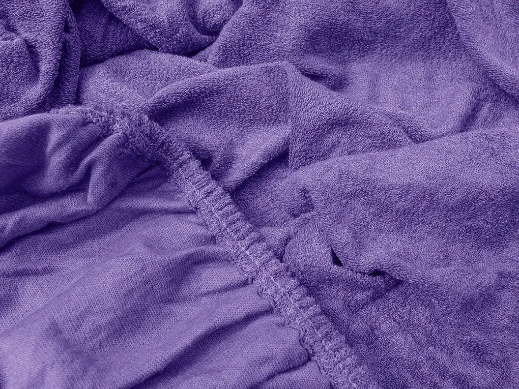 PrzytulneMieszkanie.pl Prześcieradło frotte EXCLUSIVE ciemnofioletowe 90 x 200 cm