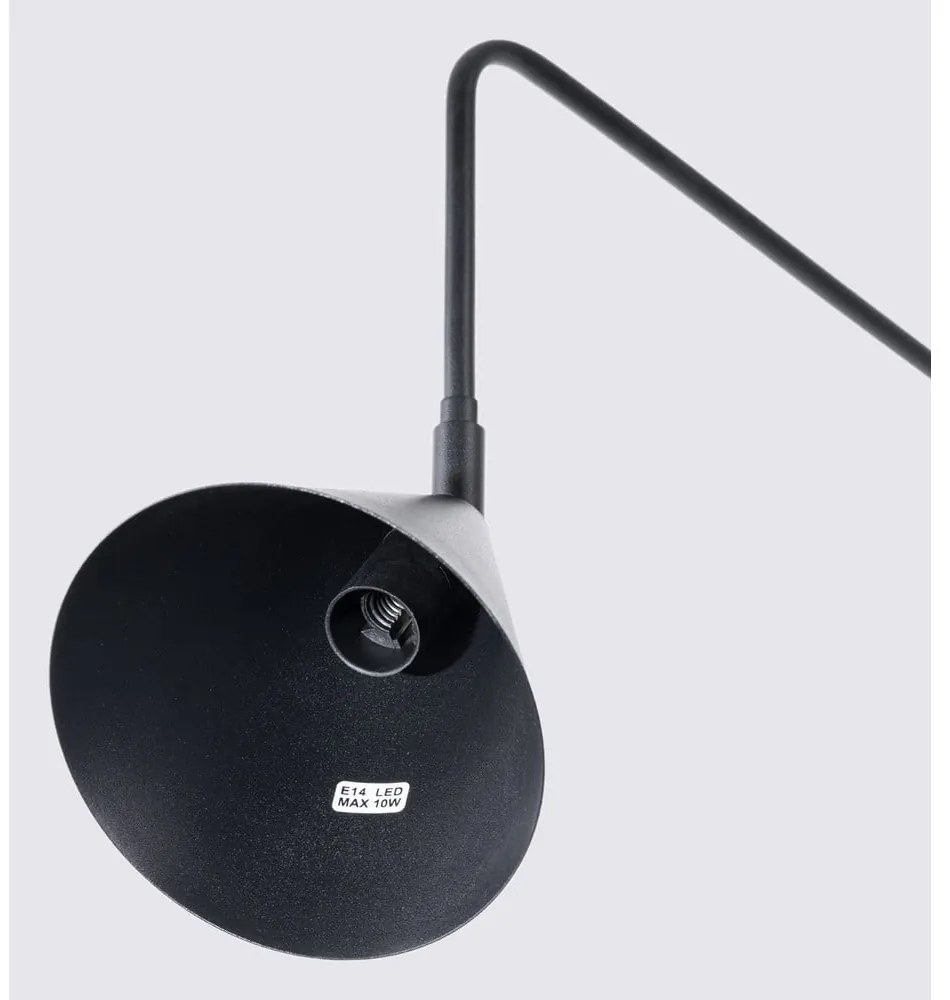 Czarny kinkiet do kontaktu Zylo – Sollux