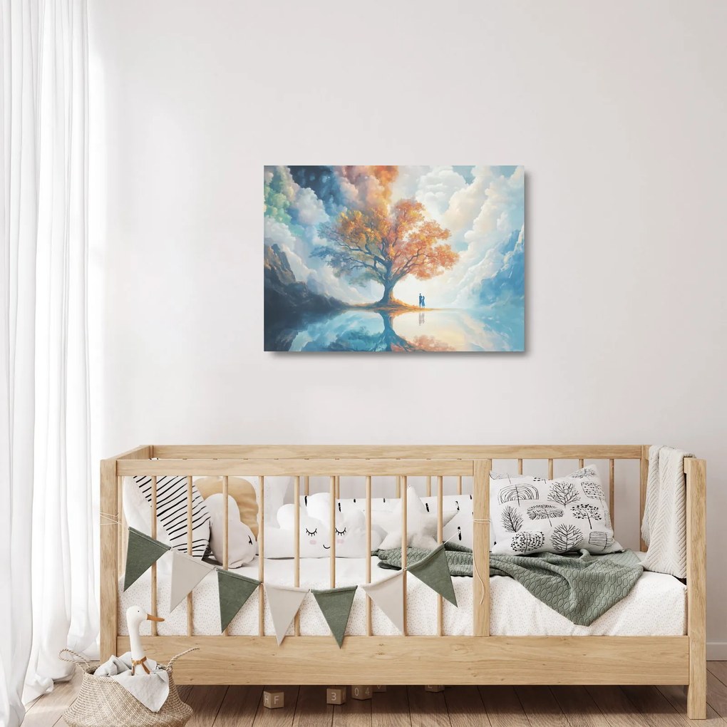 Obraz na szkle – Drzewo życia i miłości (70x50 cm)