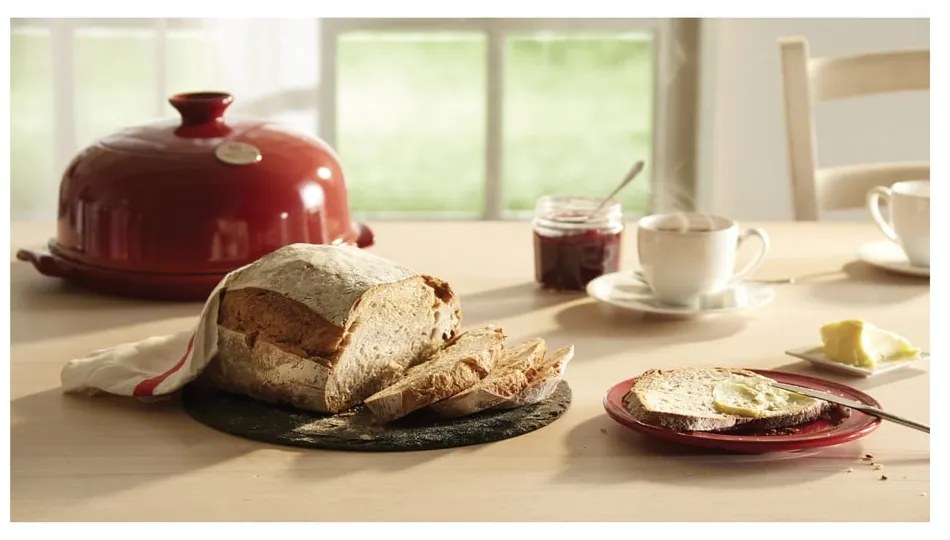 Czerwona ceramiczna okrągła forma do pieczenia chleba Emile Henry, ⌀ 28,5 cm