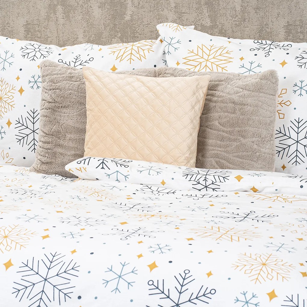 4Home Pościel flanelowa Frosty snowflakes, 140 x 220 cm, 70 x 90 cm