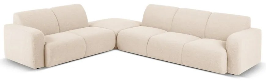 Beżowy narożnik z materiału bouclé (lewostronny) Molino – Micadoni Home