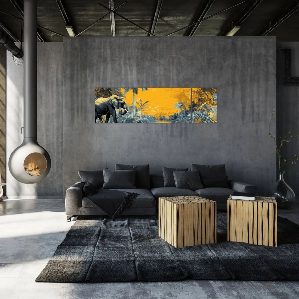 Obraz - Słoń w naturze (170x50 cm)