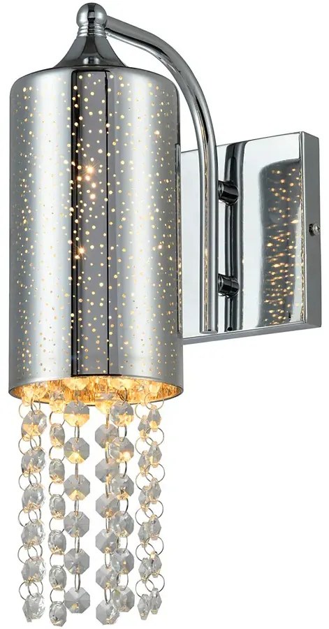 Srebrny kinkiet z kryształkami w stylu glamour - N61 G2-Z96