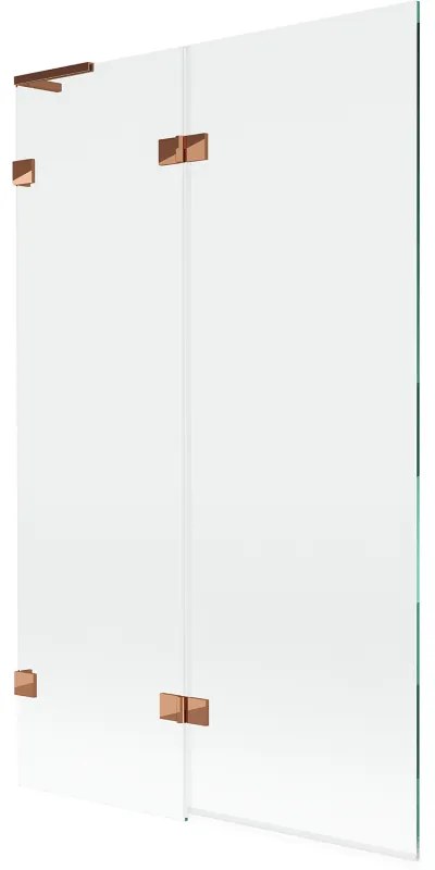 Mexen Lunar L parawan nawannowy 2-skrzydłowy lewy 110 x 150 cm, transparent, różowe złoto - 897L-110-100-60-00-L