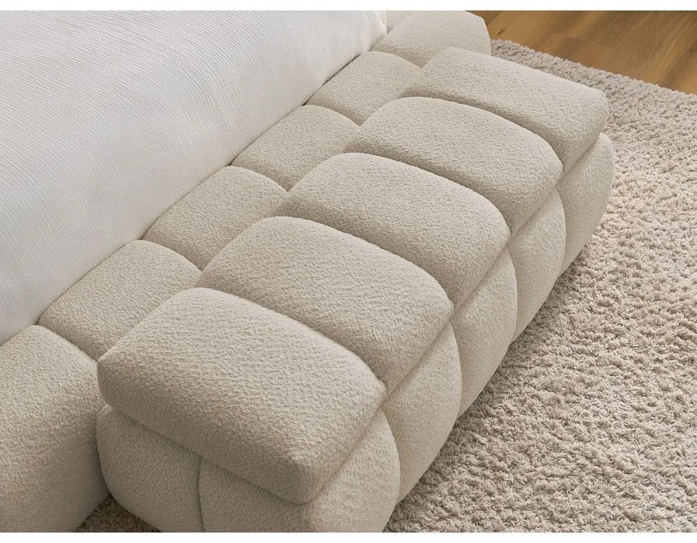 Beżowa ławka z materiału bouclé – Bobochic Paris