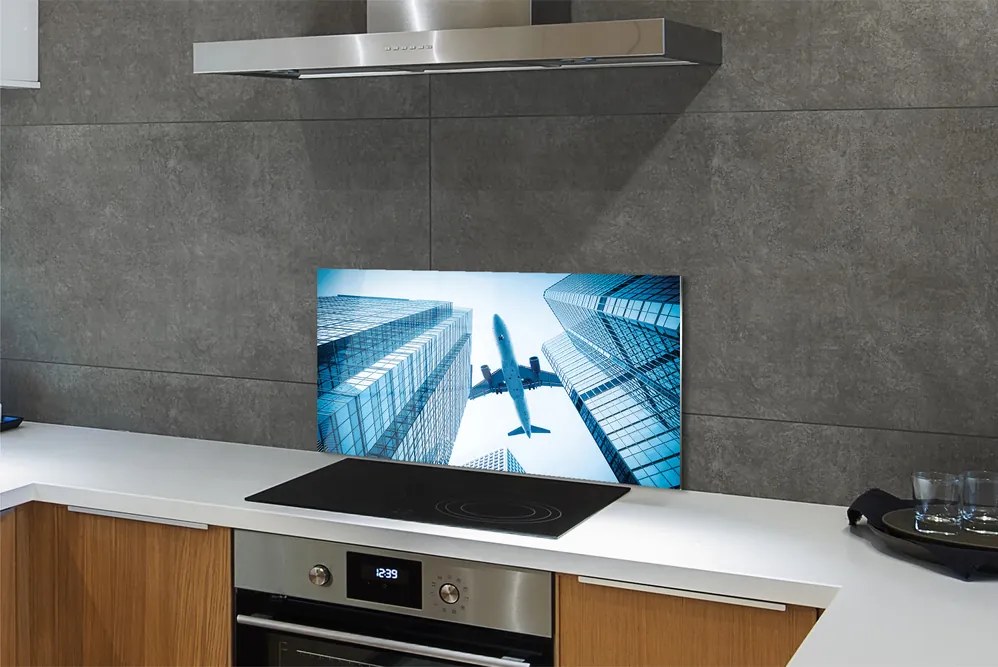 Panel nad Blat Kuchenny Samolot nad Budynkami