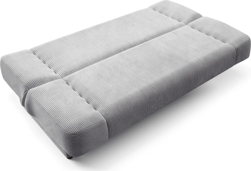 Sofa z Funkcją Spania PIANO Rozkładana Wersalka Dwuosobowa Szara Sztruksowa Nowoczesna do Salonu
