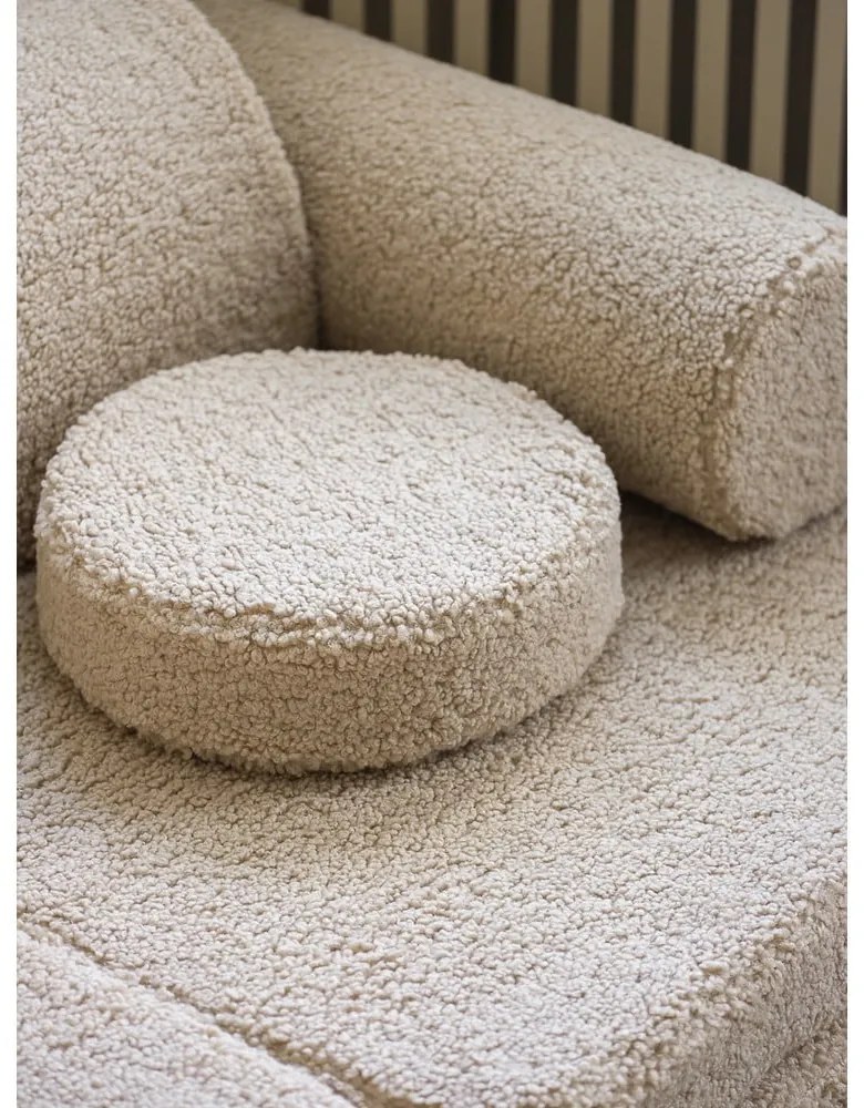 Jasnobrązowa sofa dla dzieci z materiału bouclé 132 cm Settee – Wigiwama