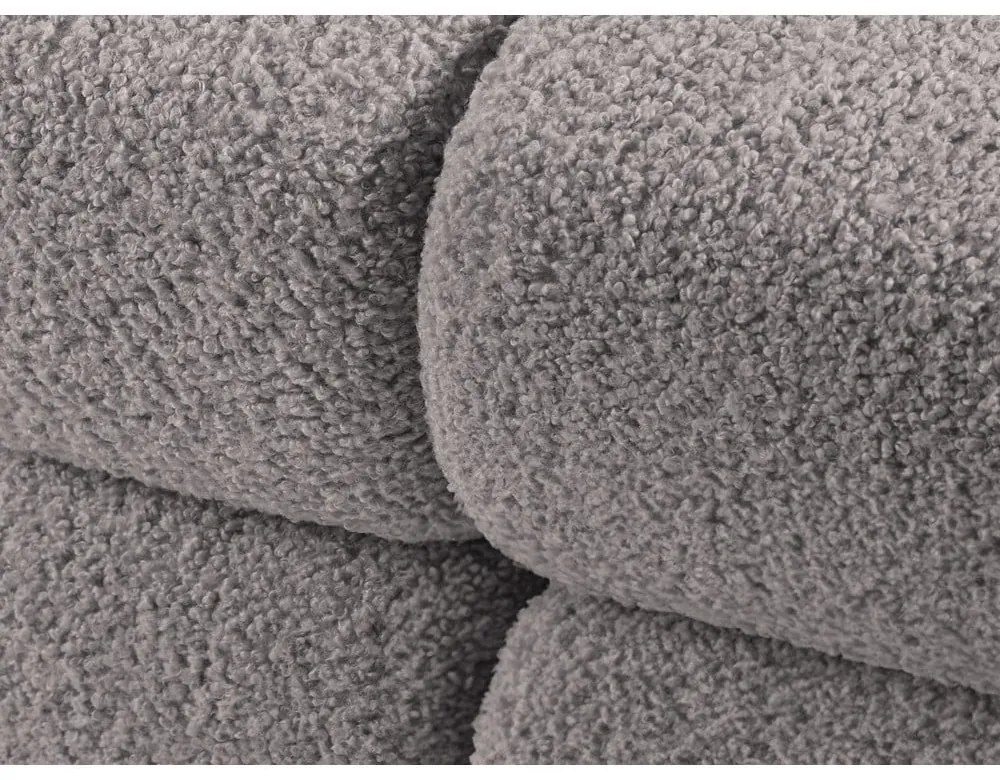 Jasnoszara sofa modułowa z materiału bouclé 288 cm Bellis – Micadoni
