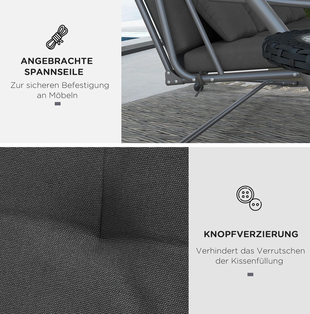 Poduszka Outsunny do huśtawki ogrodowej 170 x 100 x 8 cm, Ciemnoszary