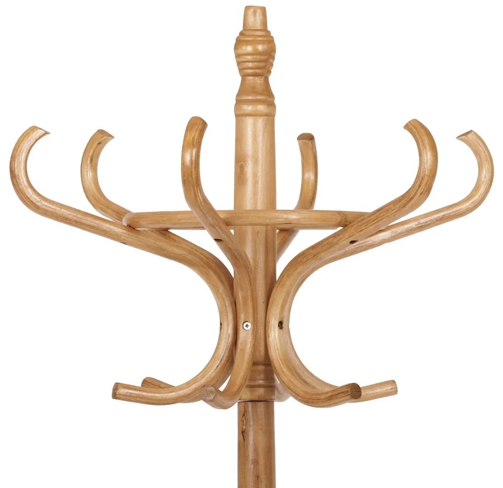 Drewniany wieszak stojakowy, ciemny dąb, 52 x 186 cm