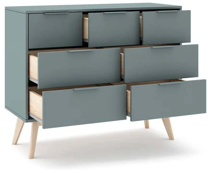 Szarozielona komoda 120x83x40 cm Pisco – Marckeric