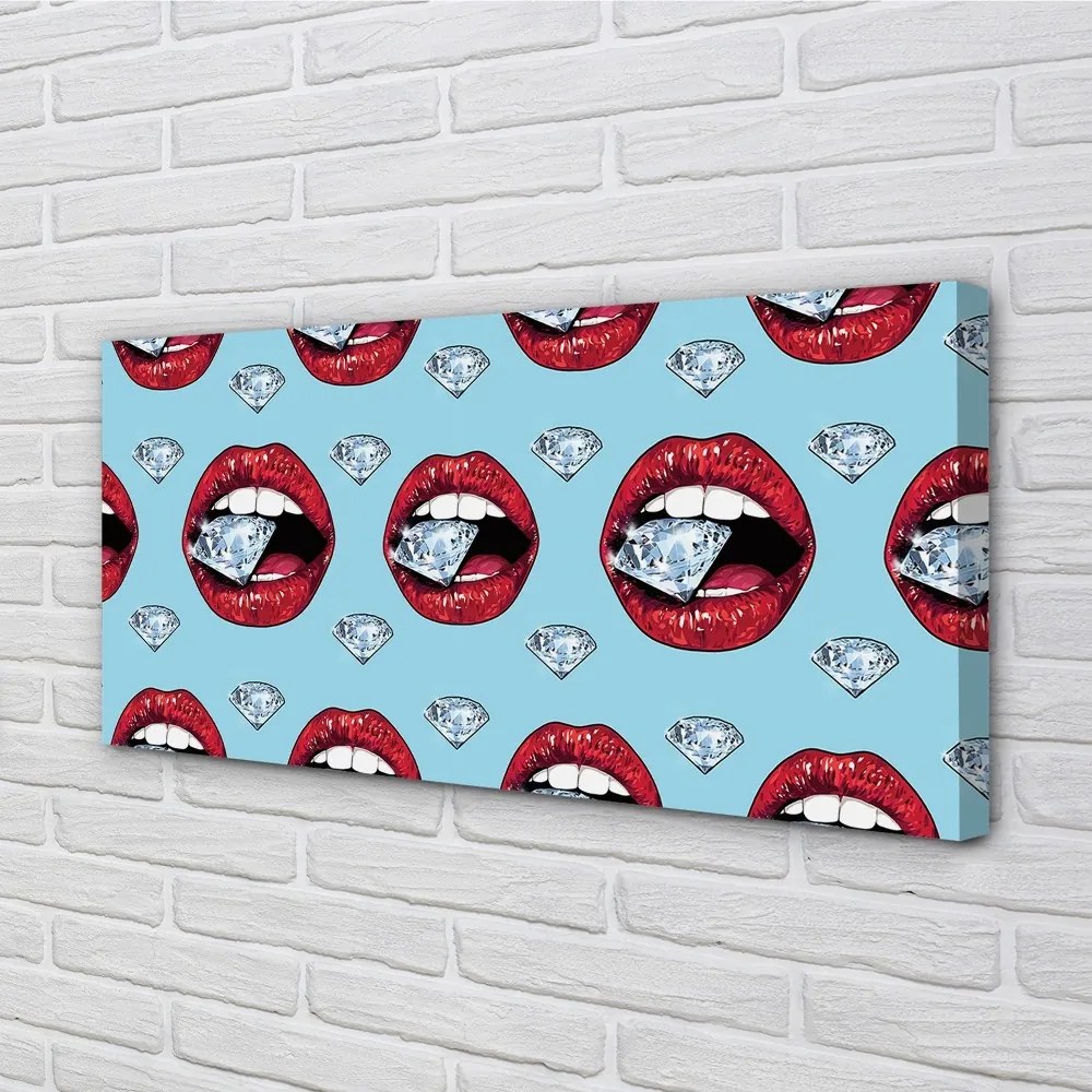Obraz drukowany na płótnie Diamentowy Blask Ust
