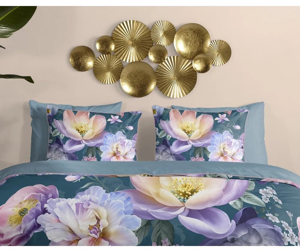 Niebieska pościel dwuosobowa z satyny bawełnianej 200x220 cm Mirery – Descanso
