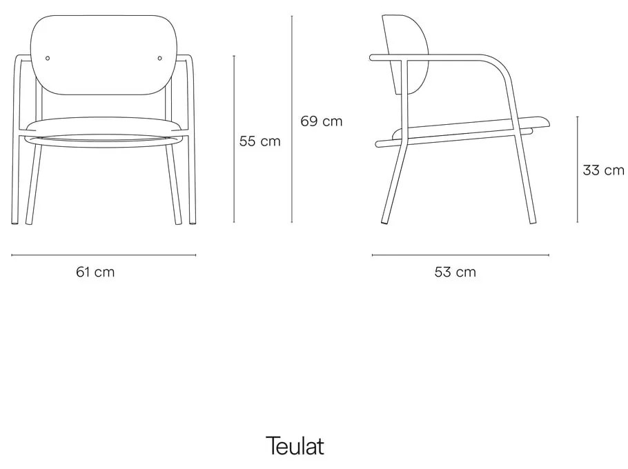 Czarno-szary fotel w dekorze jesionu Eclipse – Teulat